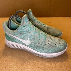 Nike LunarEpic Low Flyknit 2 Igloo Green Running Shoes 863780-301 Womens Size 8